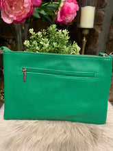 Load image into Gallery viewer, Leather Lattice Clutch Bag - Emerald Green
