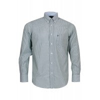 Load image into Gallery viewer, SMF Mens Green Pin Stripe Shirt
