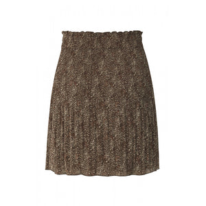 YAYA - Pleated Mini Skirt - Chocolate Brown