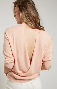 YAYA Pink Open Back Sweater
