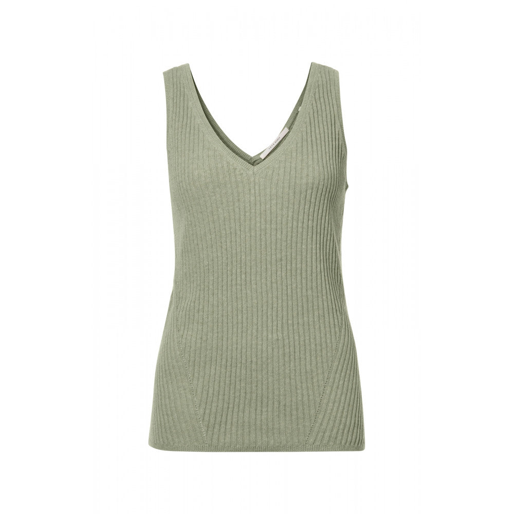 YAYA - Knitted Vest - Seagrass
